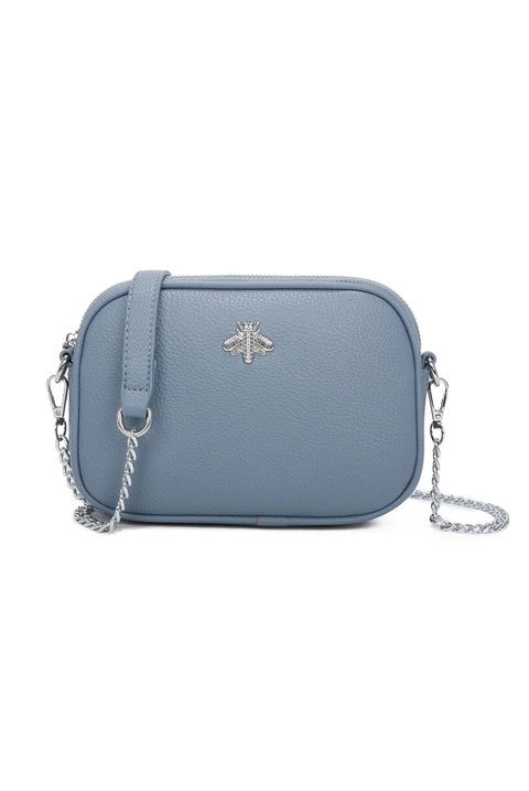 Bee Chain Crossbody Bag In Blue by SVNX