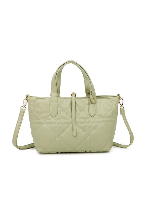 Quilted Tote Bag Pale Green by SVNX