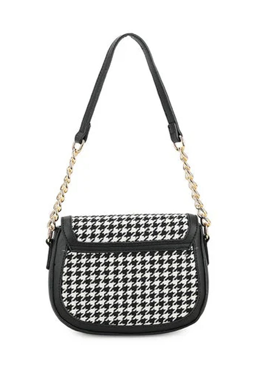 Houndstooth Shoulder Bag In Black & White HB345002