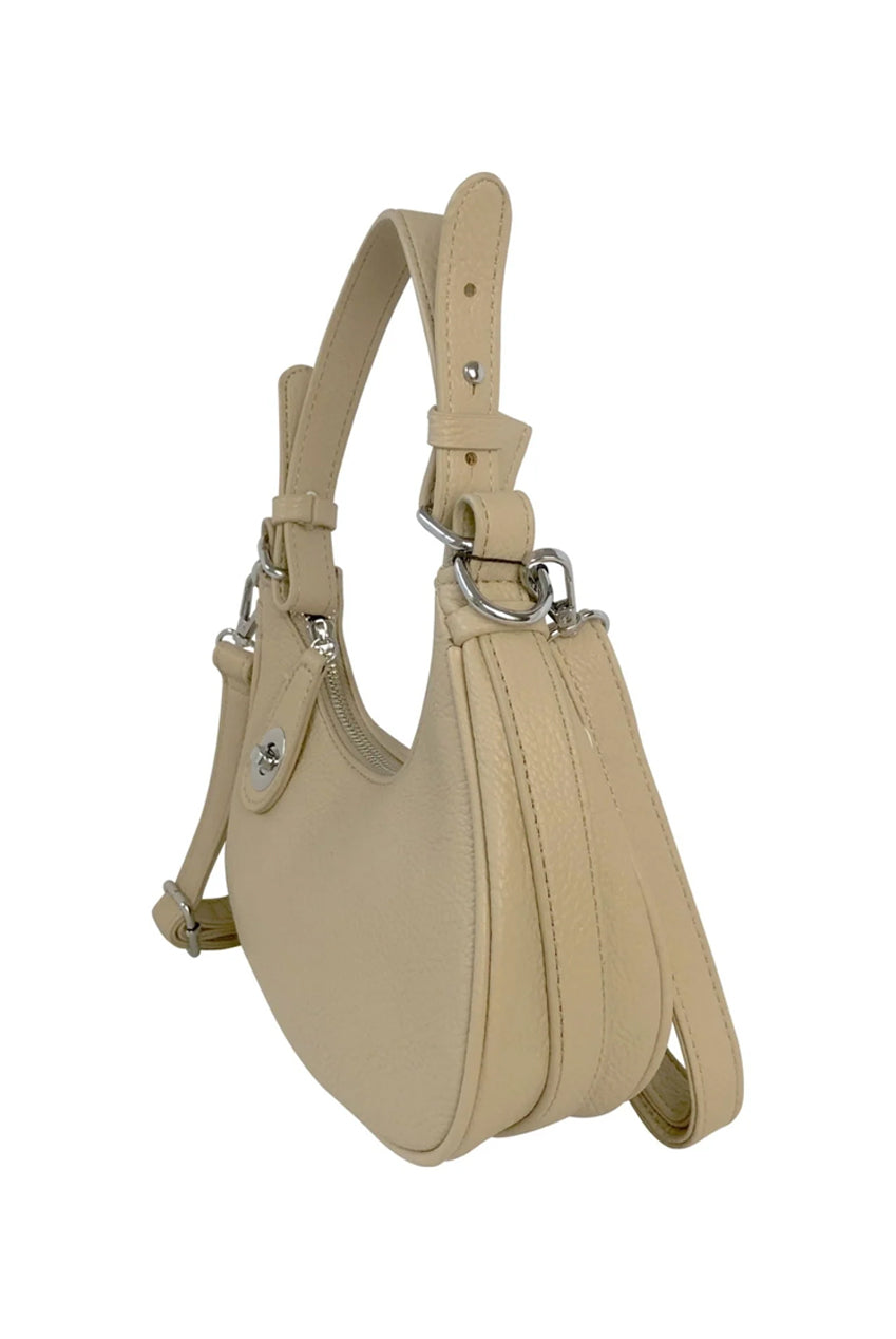 Small Turn-Lock Faux Leather Shoulder Bag HB345328