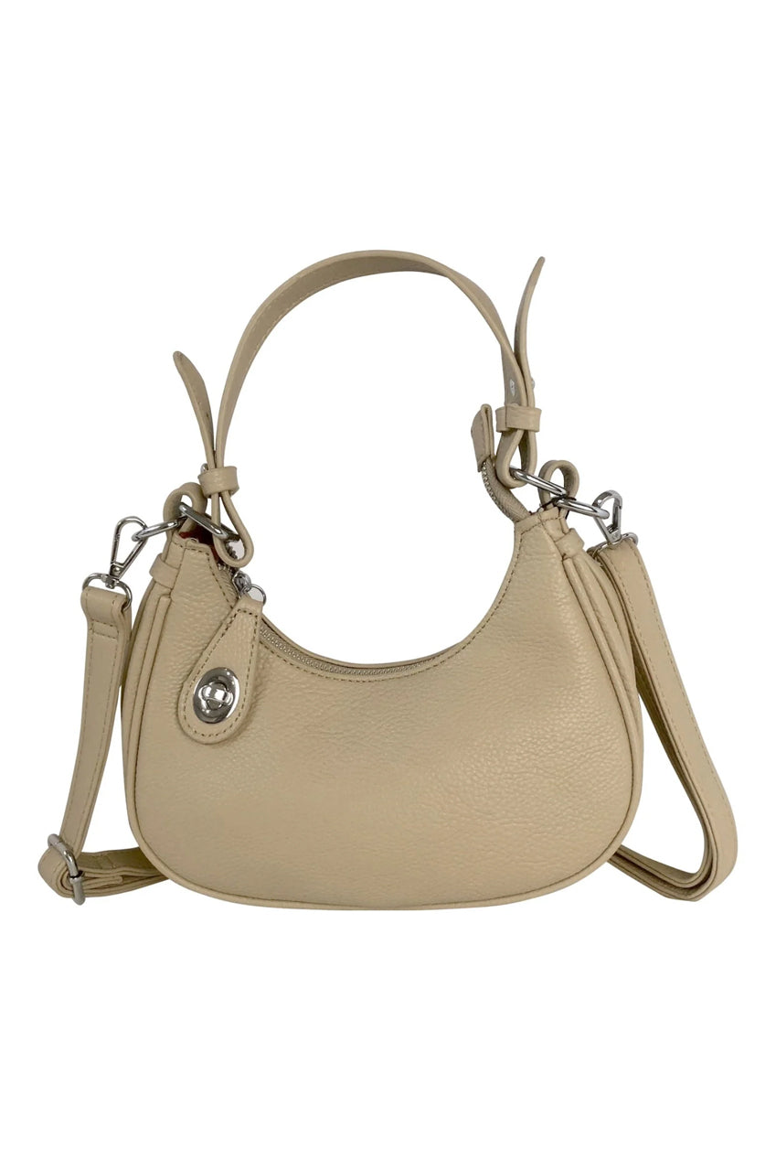 Small Turn-Lock Faux Leather Shoulder Bag HB345328