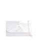 Ruched Satin Clutch In White by SVNX