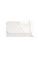 Ruched Satin Clutch In Ivory by SVNX