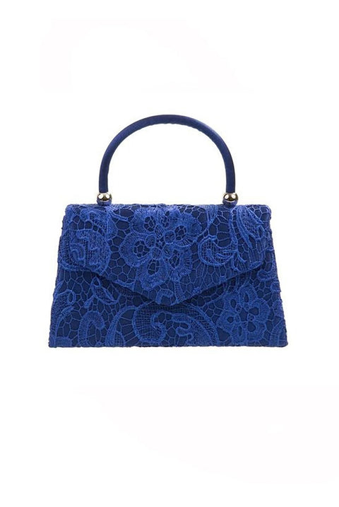 Lace Top Handle Grab Bag In Royal Blue by SVNX