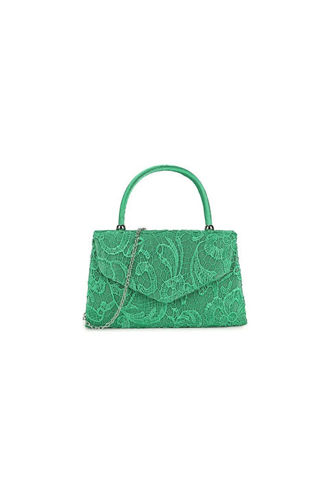 Lace Top Handle Grab Bag In Green by SVNX