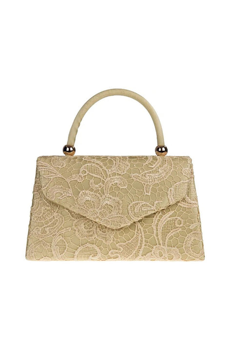 Lace Top Handle Grab Bag In Gold by SVNX