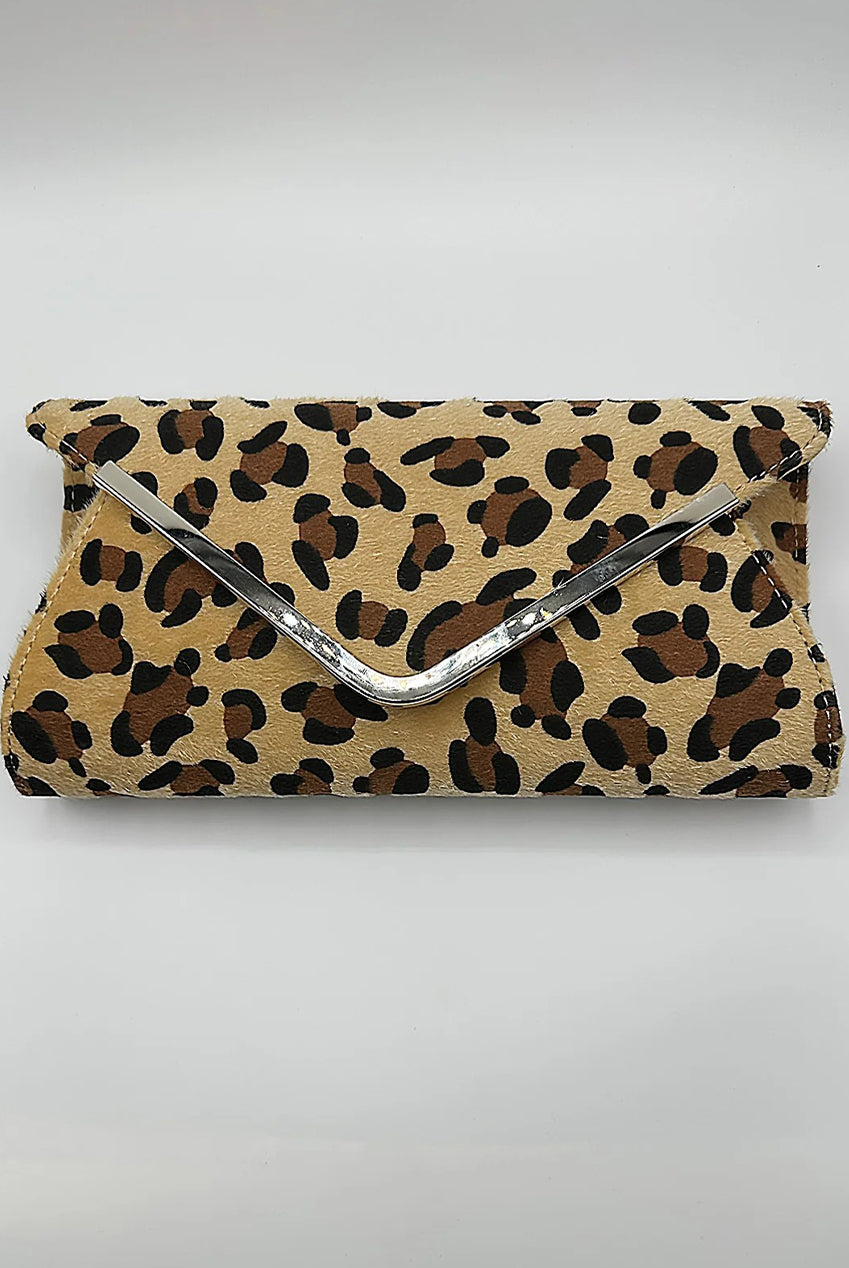 Leopard Clutch Bag In Light Beige HB347528