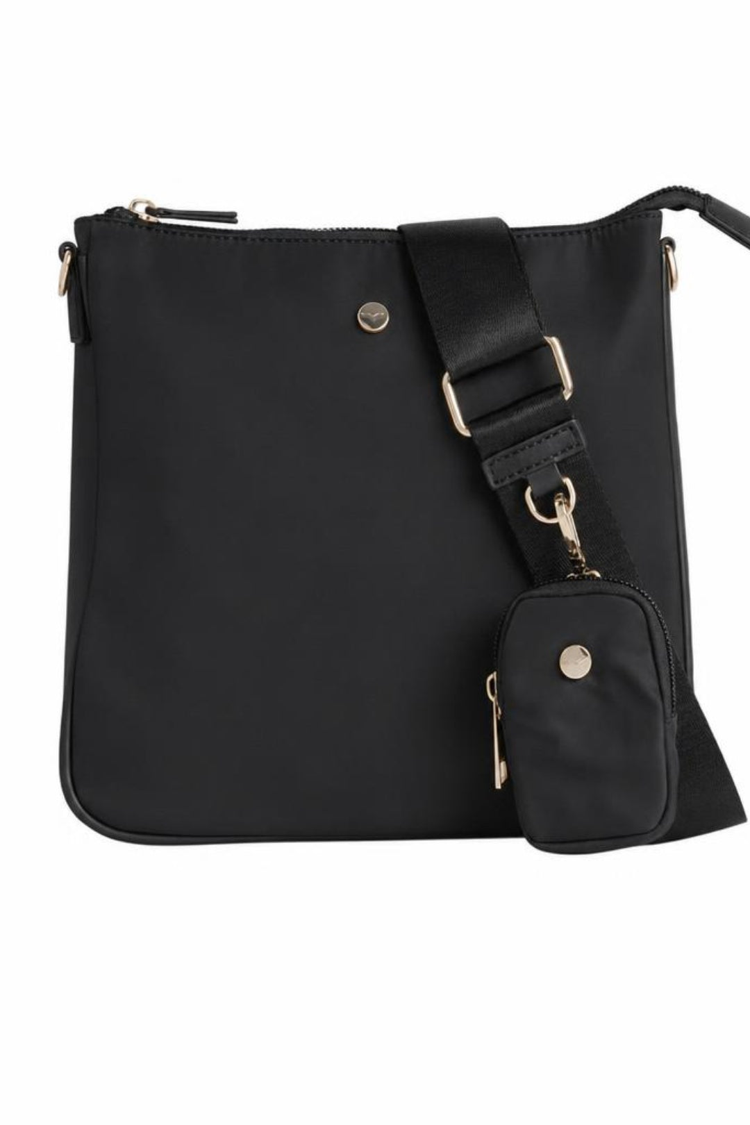 Crossbody Handbag With Detachable Mini Pouch - Black HB348902