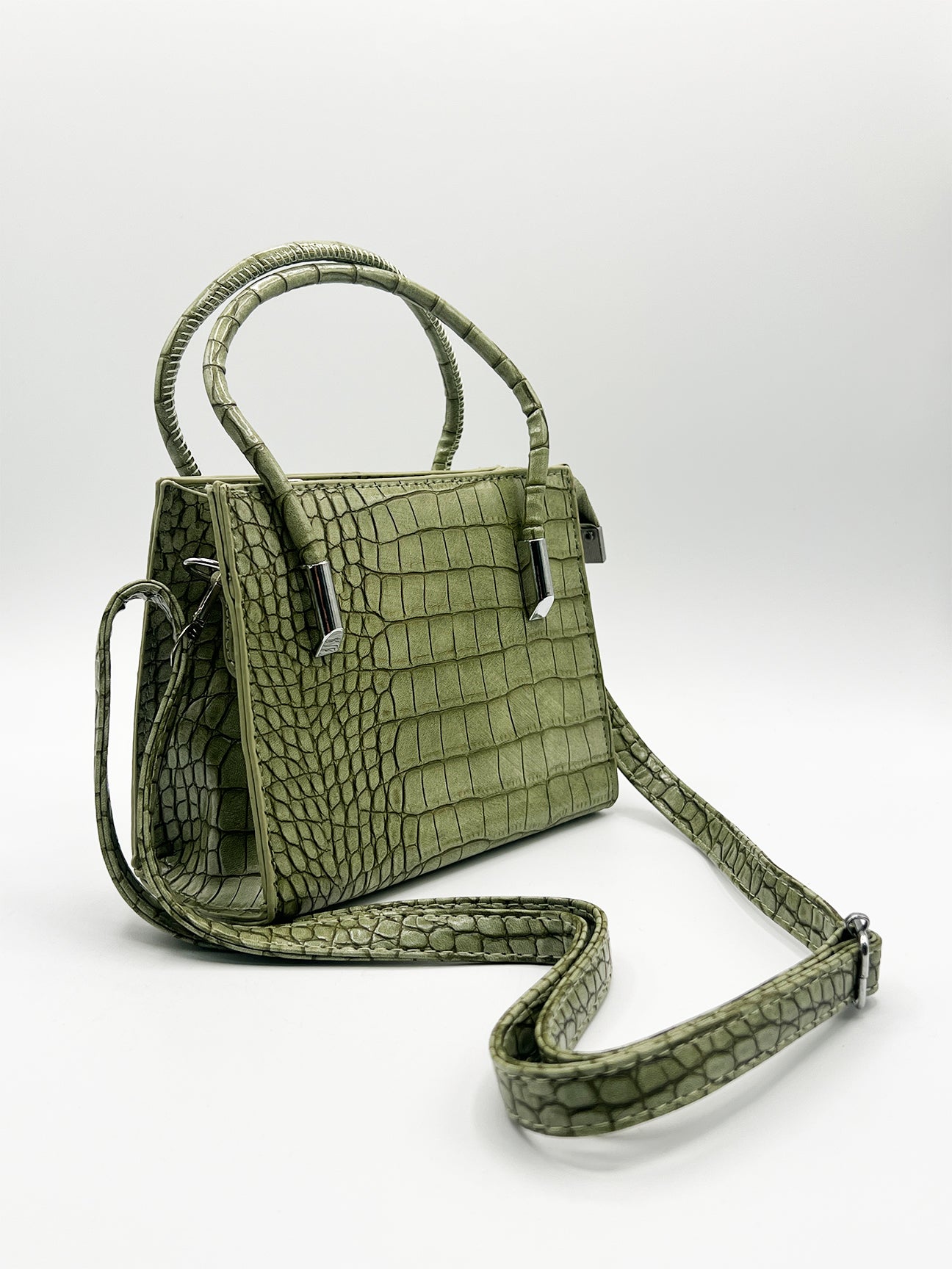 Mini Croc Crossbody Bag In Sage HB350717