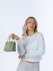 Mini Croc Crossbody Bag In Sage by SVNX