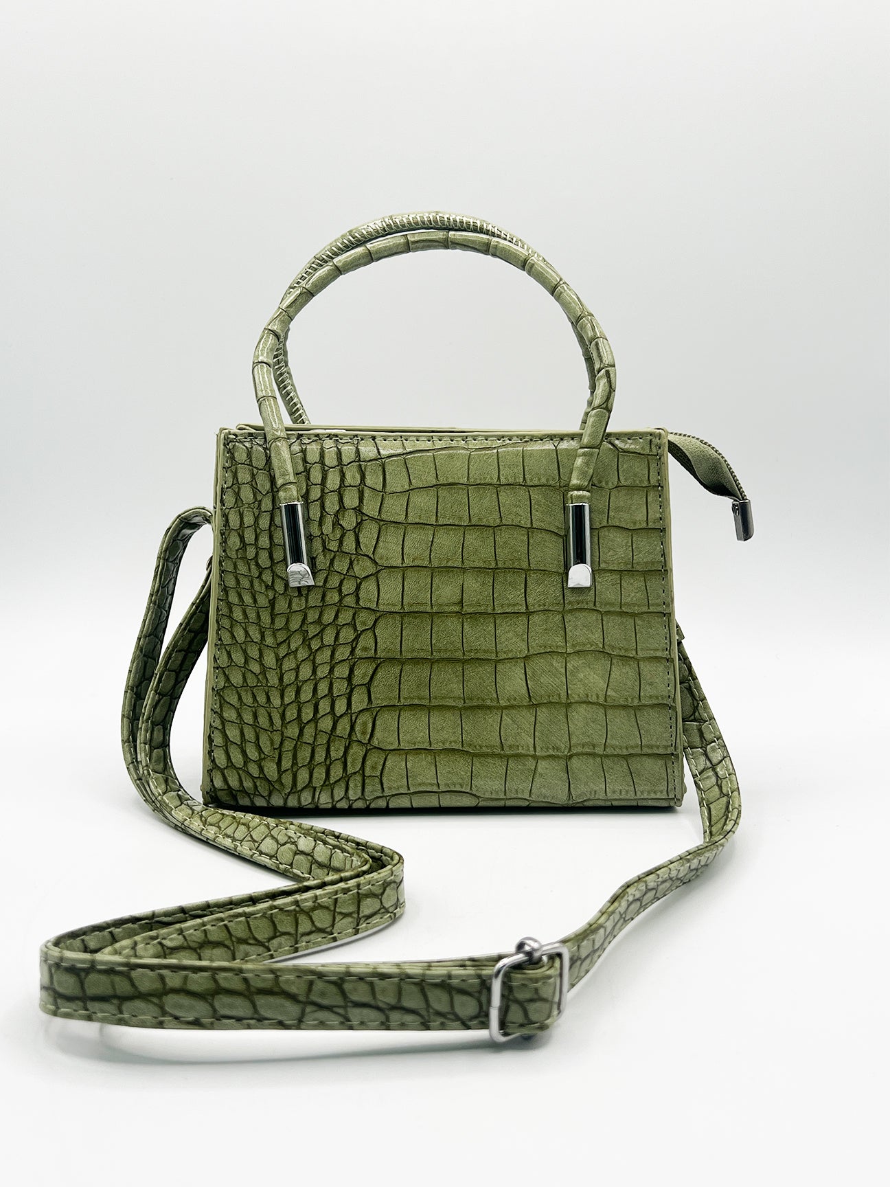 Mini Croc Crossbody Bag In Sage HB350717