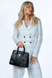 Croc Buckle Top Handle Bag In Black by SVNX