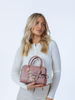 Embroidered Floral Rounded Grab Bag In Pink by SVNX