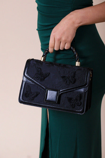 Black - Butterfly Embellished Stachel In Black by SVNX
