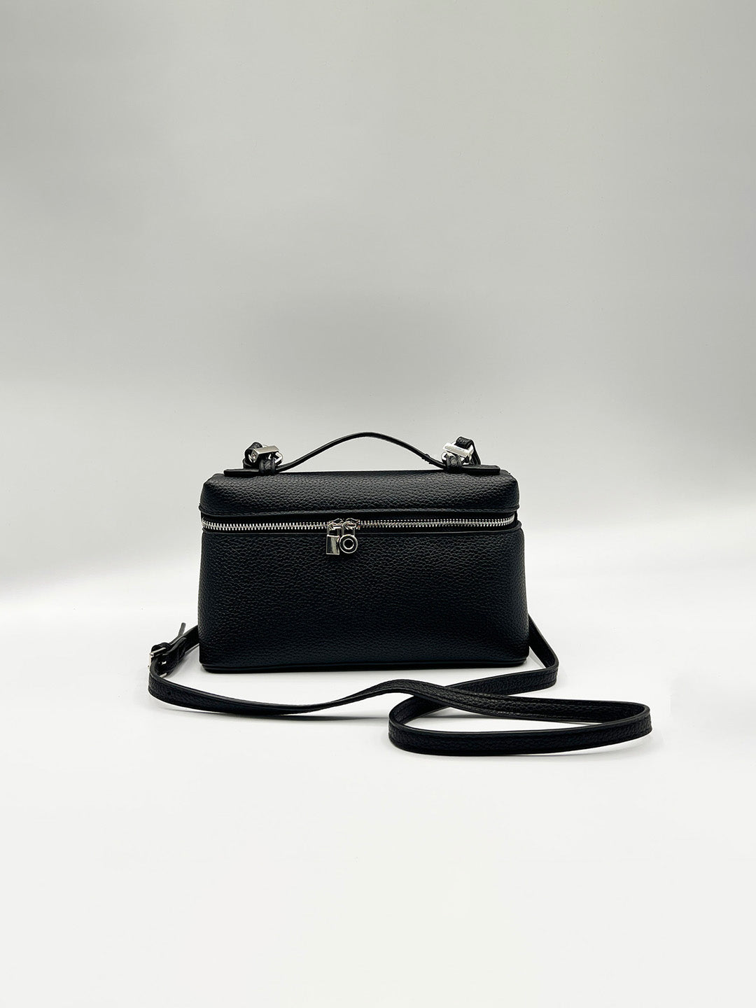 Faux Leather Crossbody Satchel In Black HB360402
