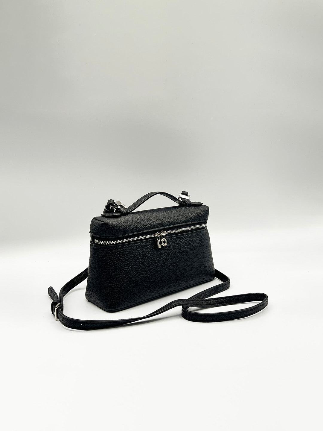 Faux Leather Crossbody Satchel In Black HB360402