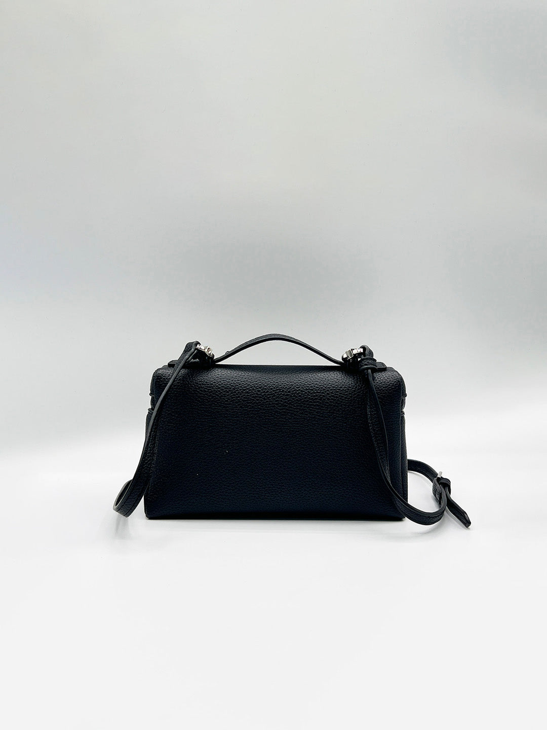 Faux Leather Crossbody Satchel In Black HB360402