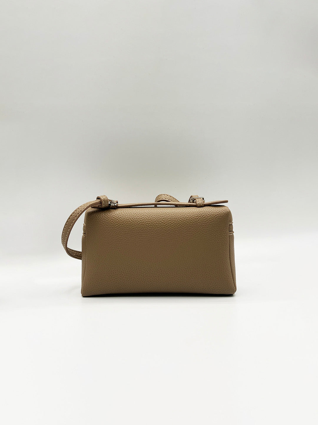 Faux Leather Crossbody Satchel In Beige HB360428