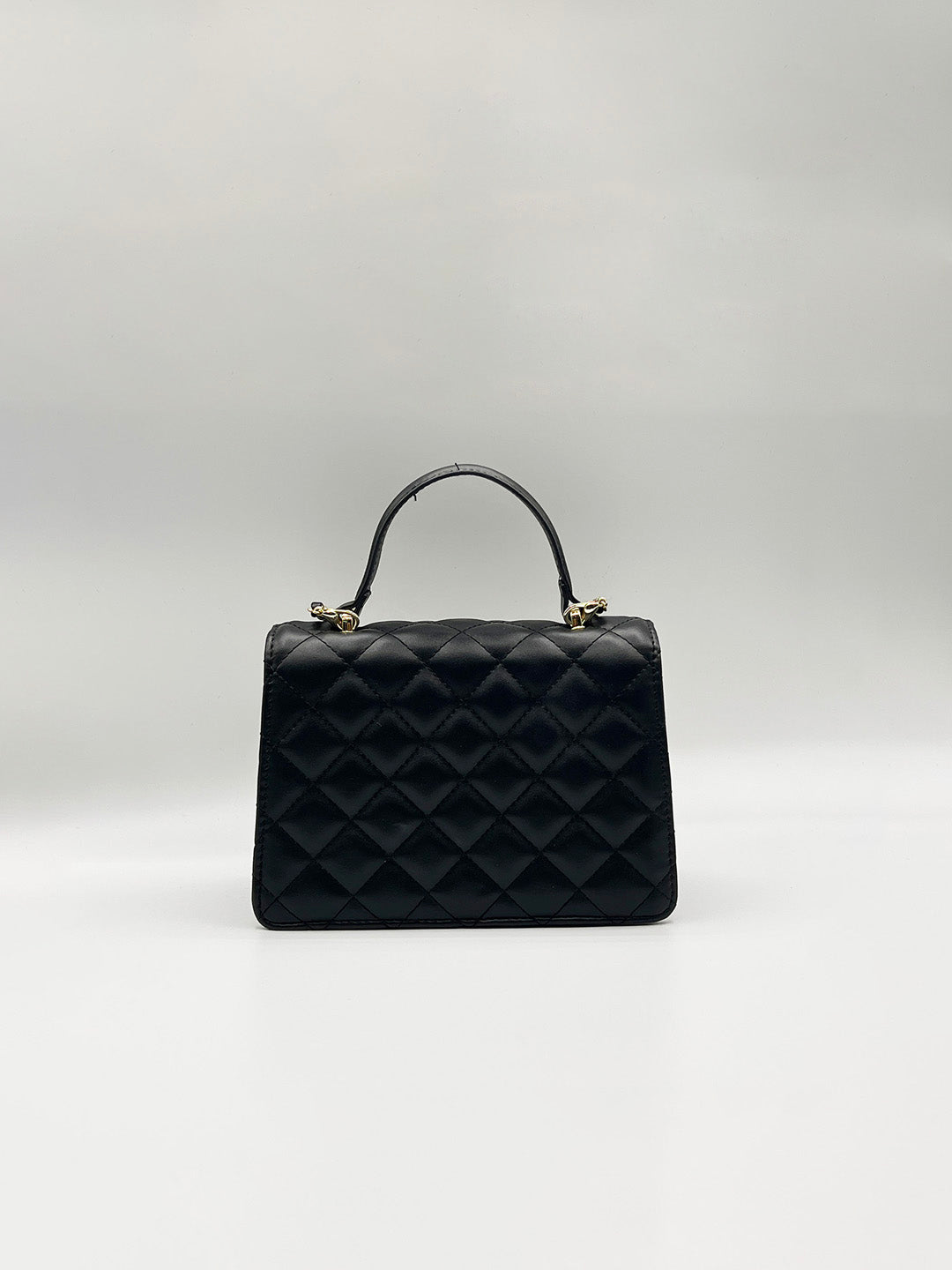 Quilted Top Handle Bag In Black HB360802