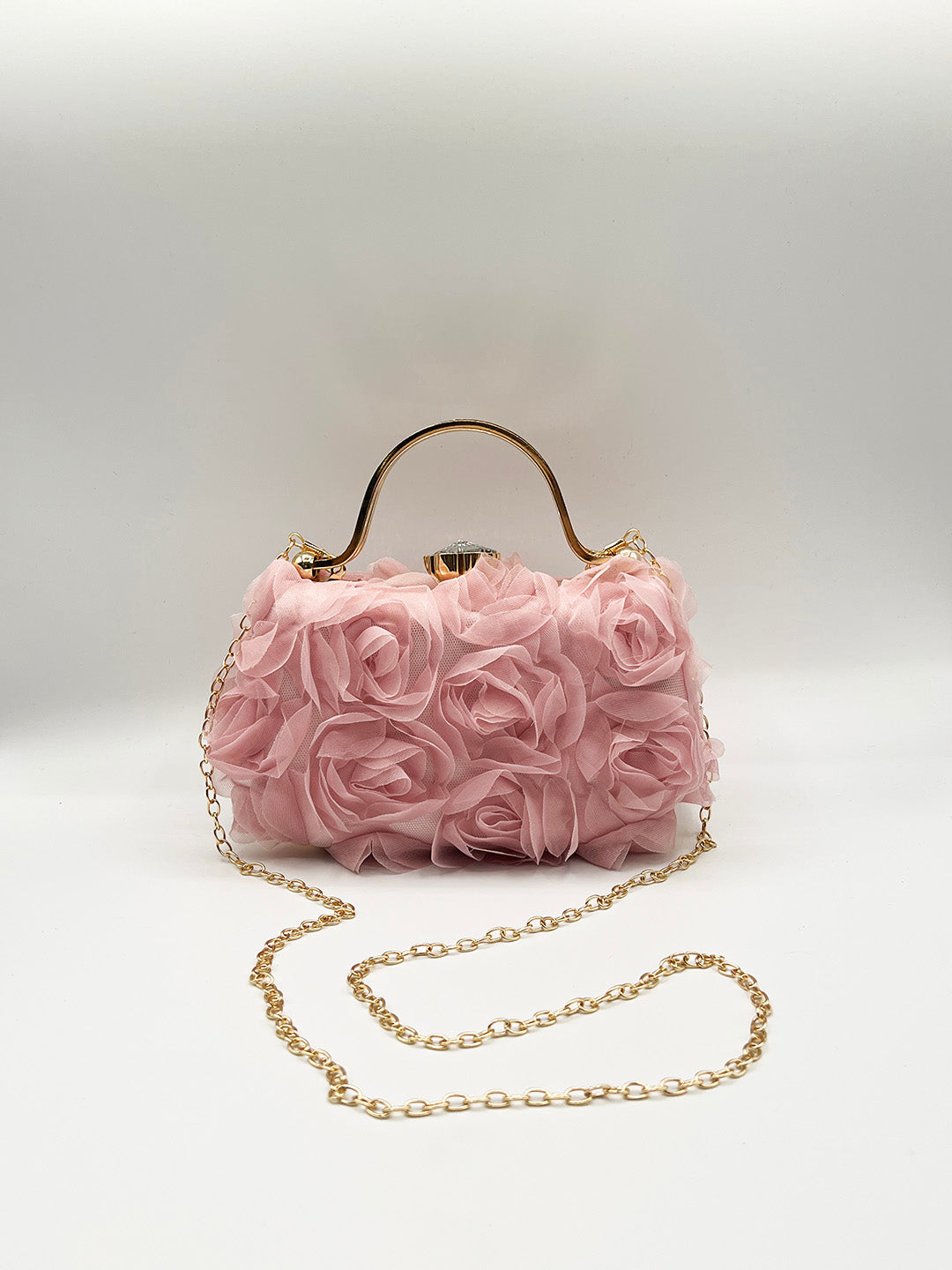 3D Rose Clutch In Pink HB361009