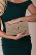 Ruched Bow Clutch Bag In Gold by SVNX