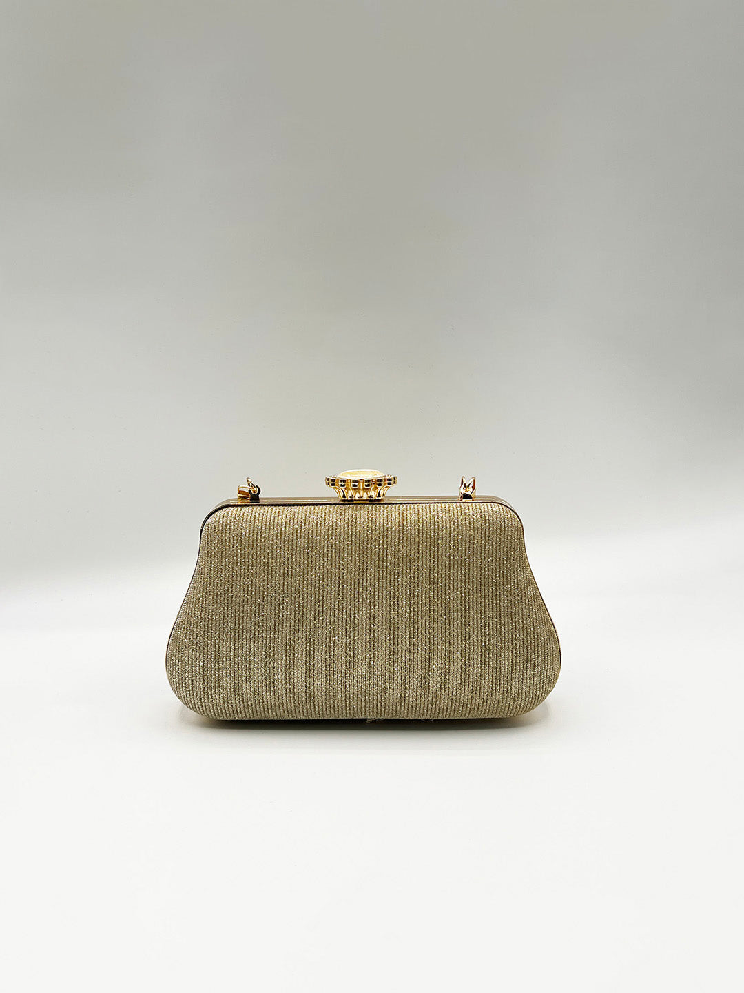 Ruched Jewel Clutch Bag In Gold HB361524