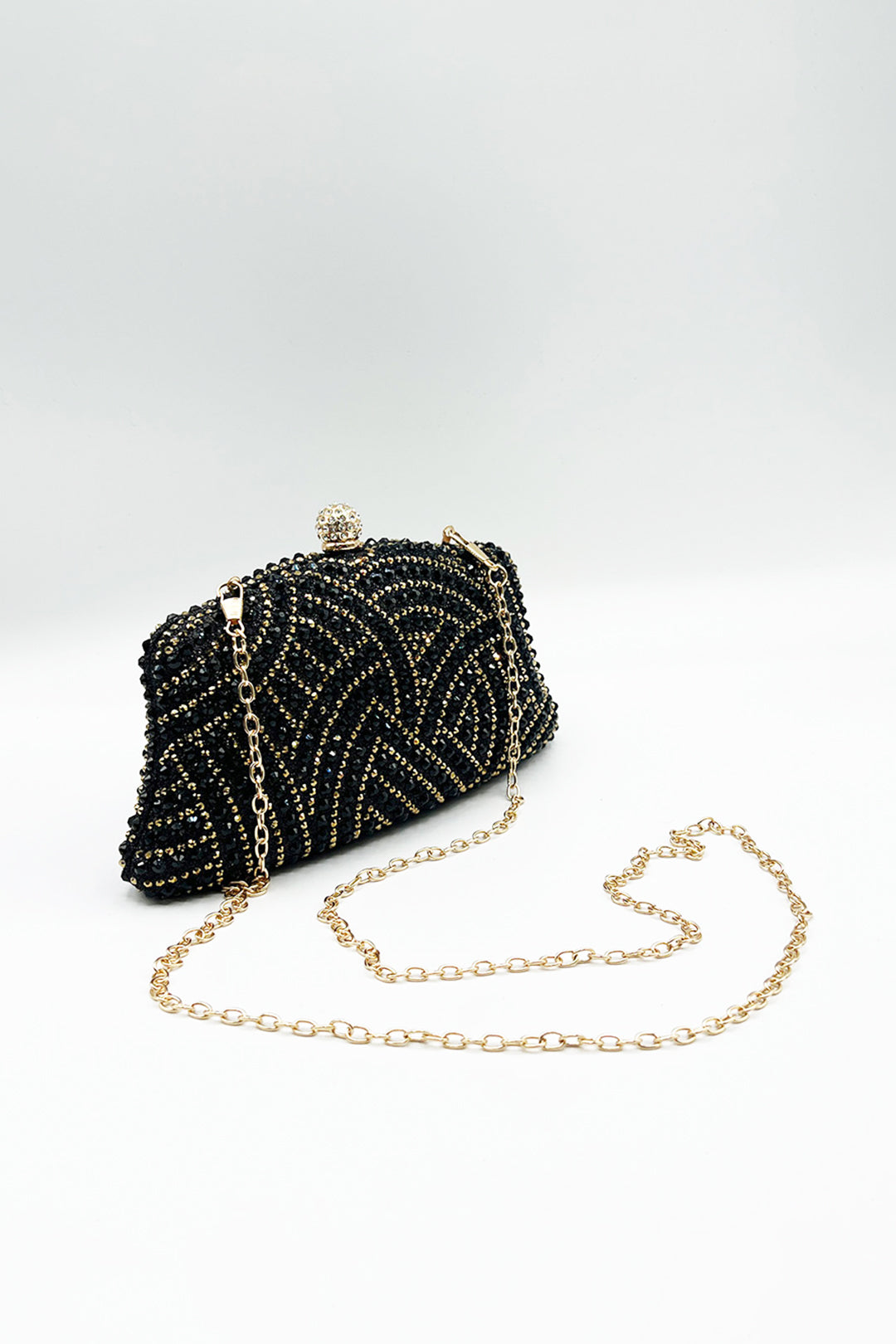 Embellished Clutch Bag In Black HB361602