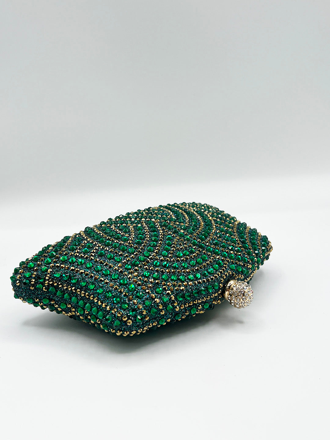 Embellished Clutch Bag In Green HB361617