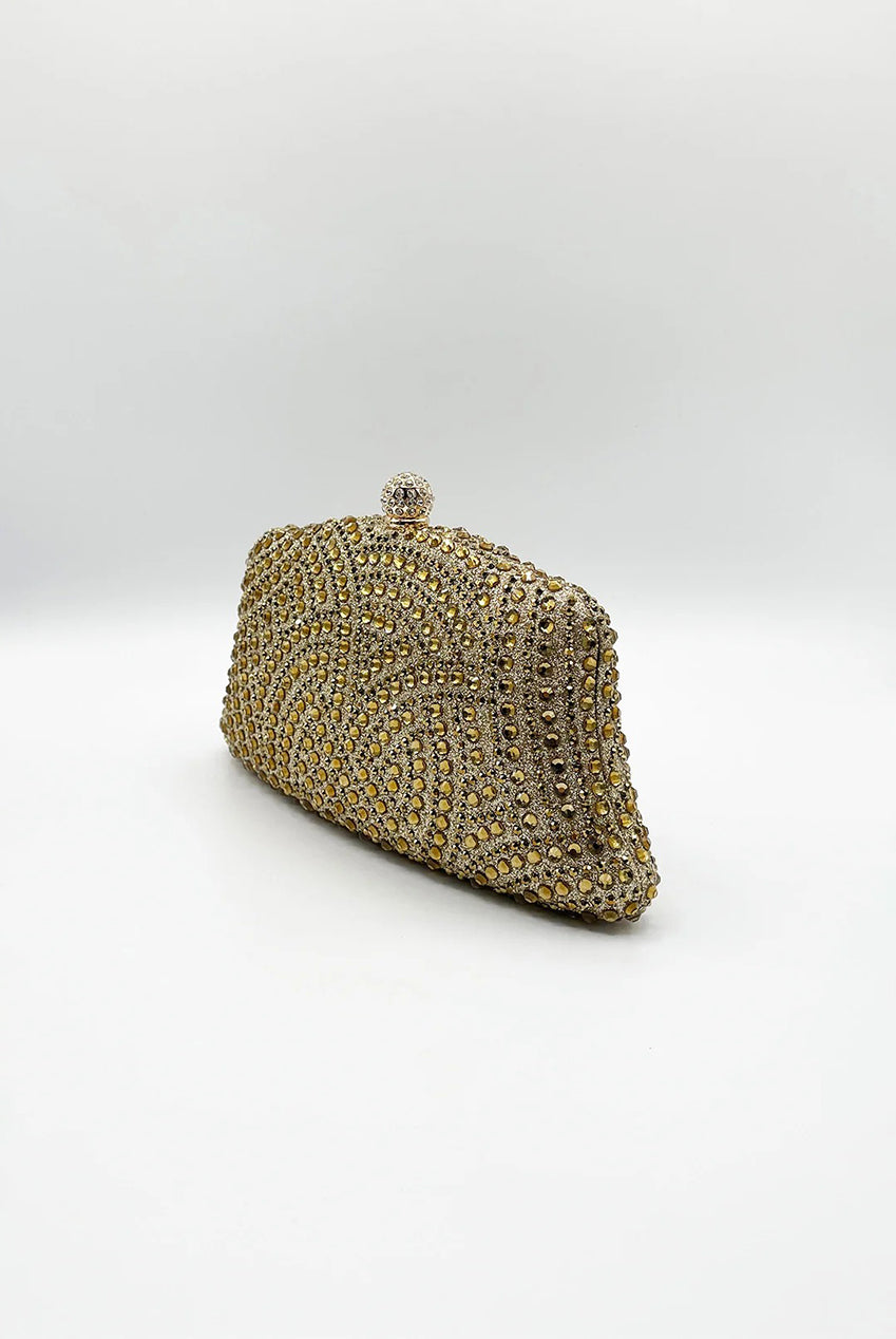 Embellished Clutch Bag In Gold HB361624