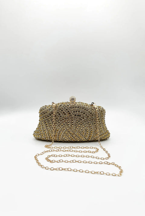 Embellished Clutch Bag In Gold by SVNX