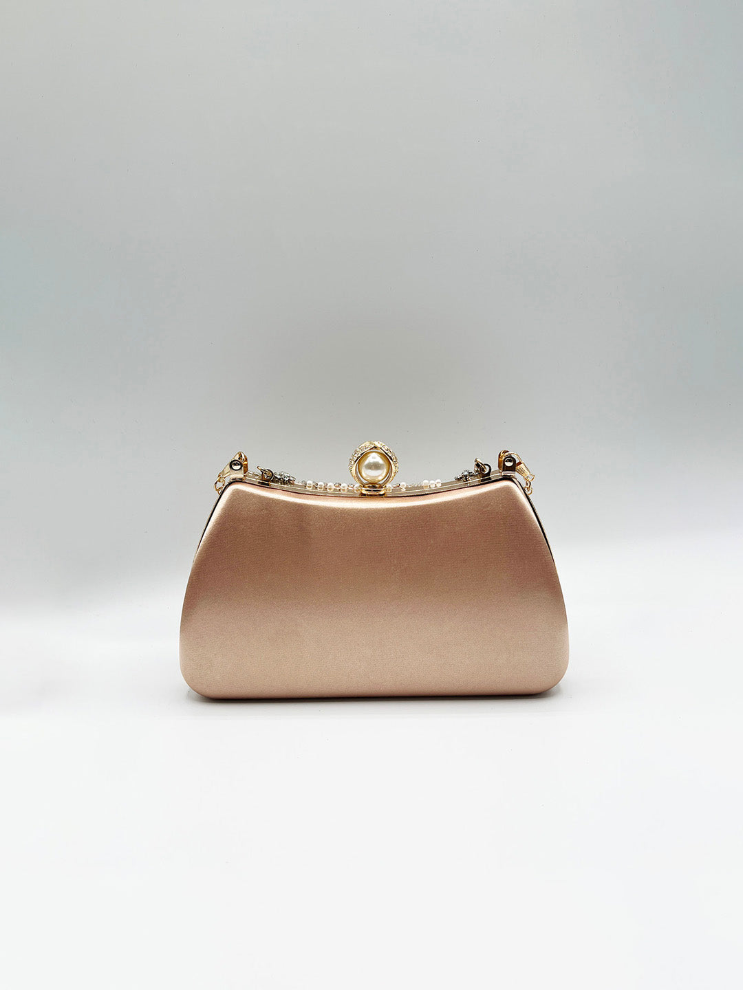 Floral Beaded Clutch Bag In Champagne HB361808