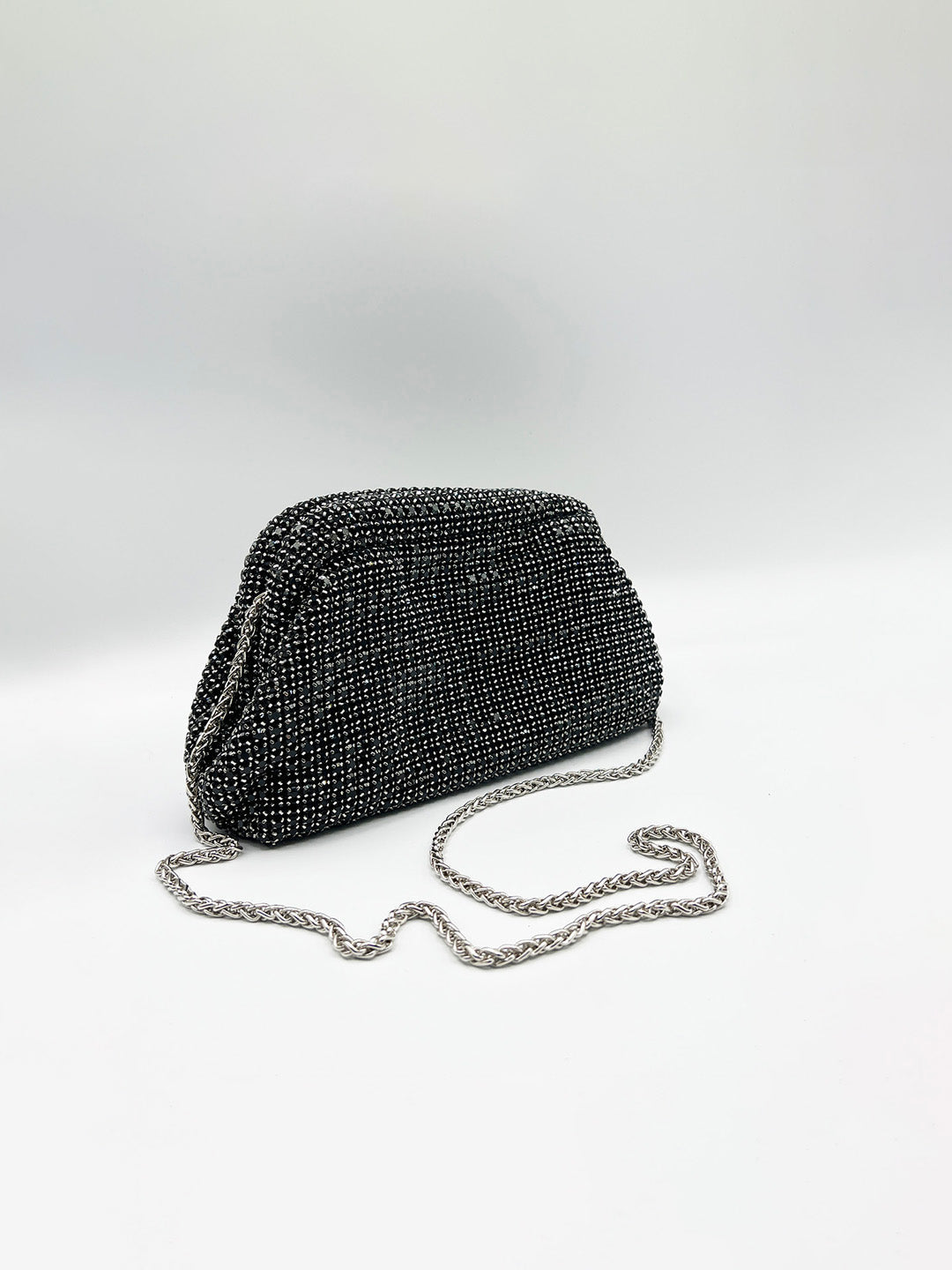 Crystal Pouch Clutch Bag In Black HB362202