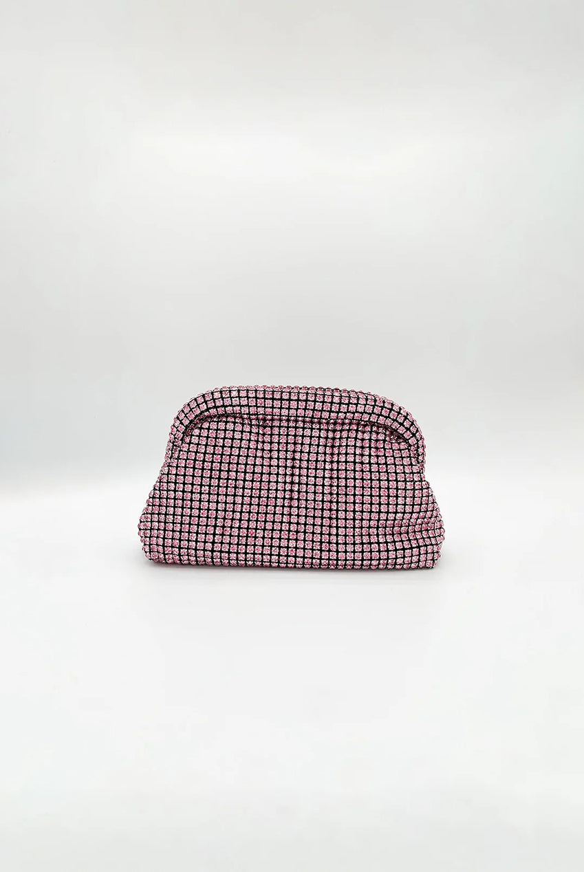 Crystal Pouch Clutch Bag In Pink HB362209