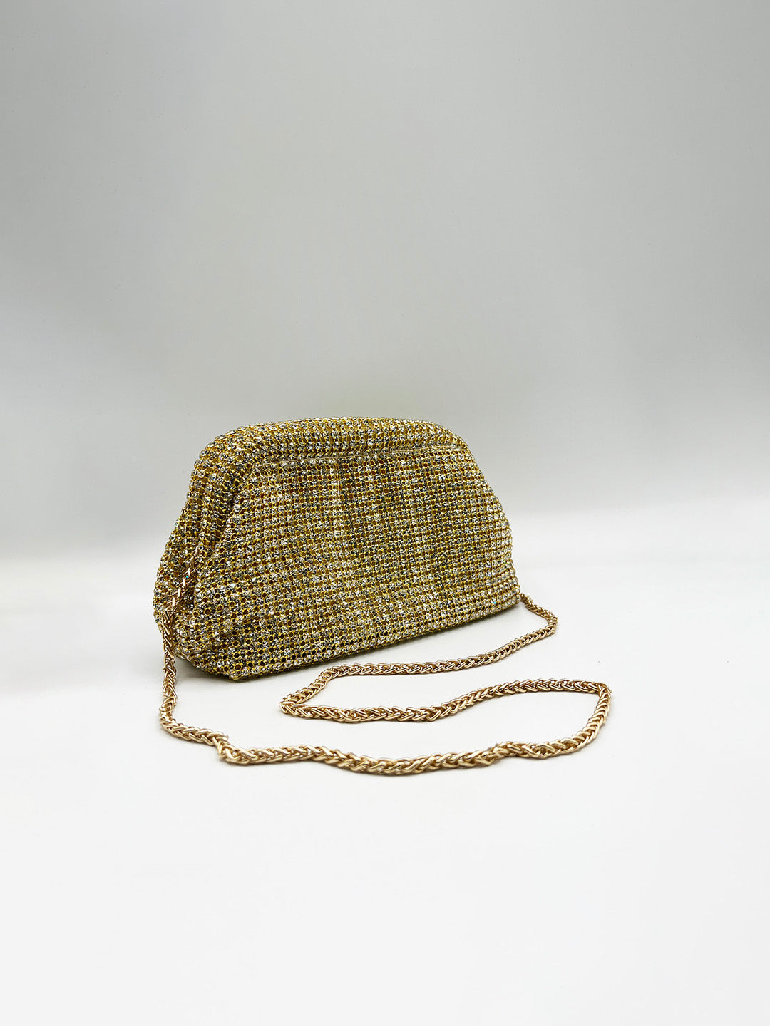 Crystal Pouch Clutch Bag In Gold HB362224