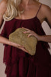 Crystal Pouch Clutch Bag In Gold by SVNX