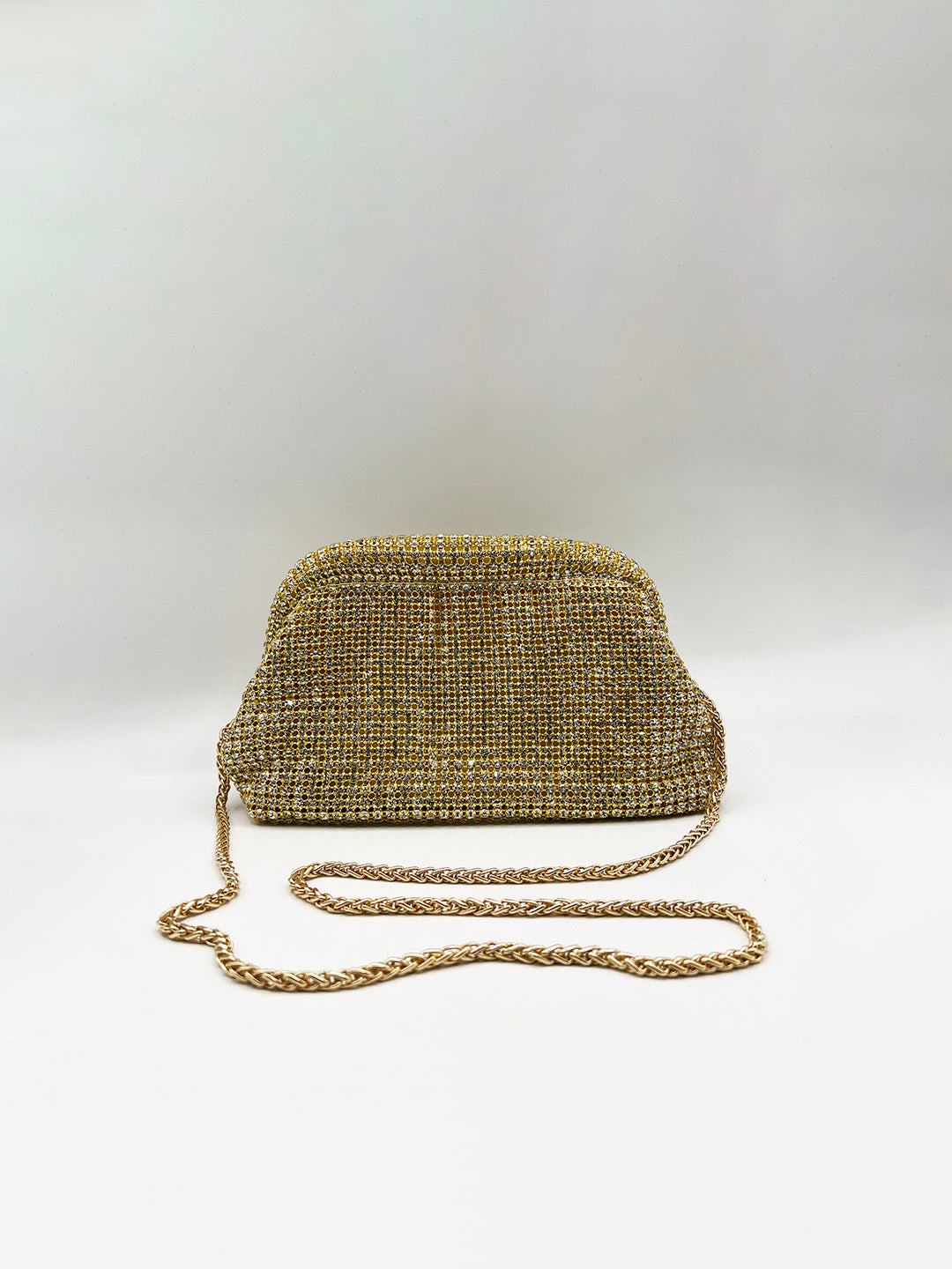 Crystal Pouch Clutch Bag In Gold HB362224