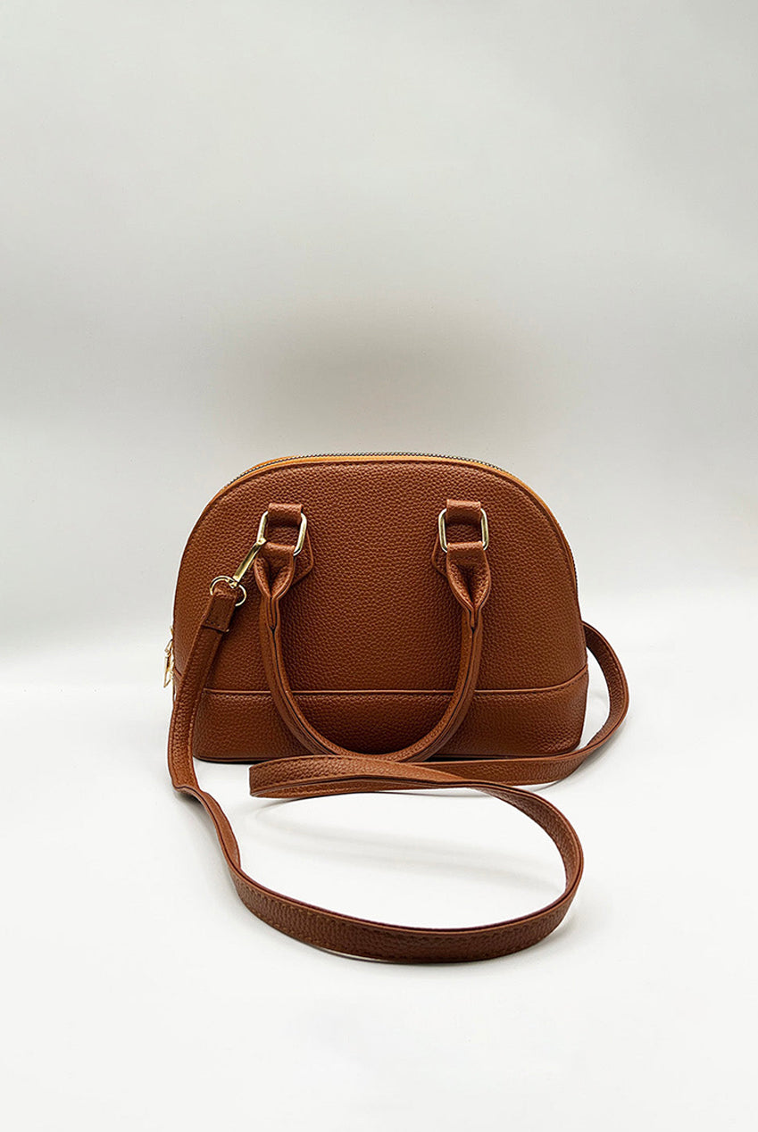 Faux Leather Mini Crossbody Bag In Brown HB362306