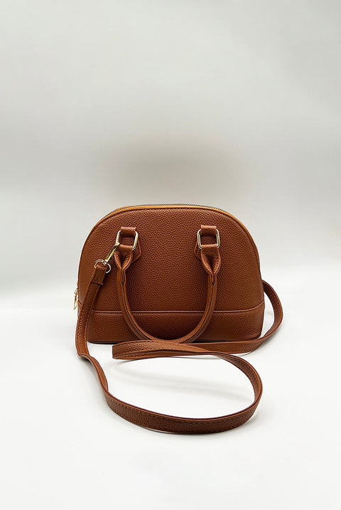 Faux Leather Mini Crossbody Bag In Brown by SVNX