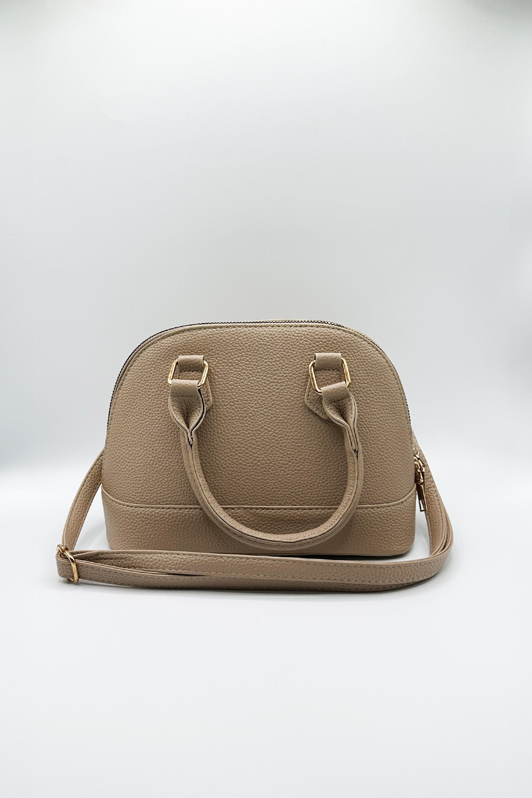 Faux Leather Mini Crossbody Bag In Beige HB362328