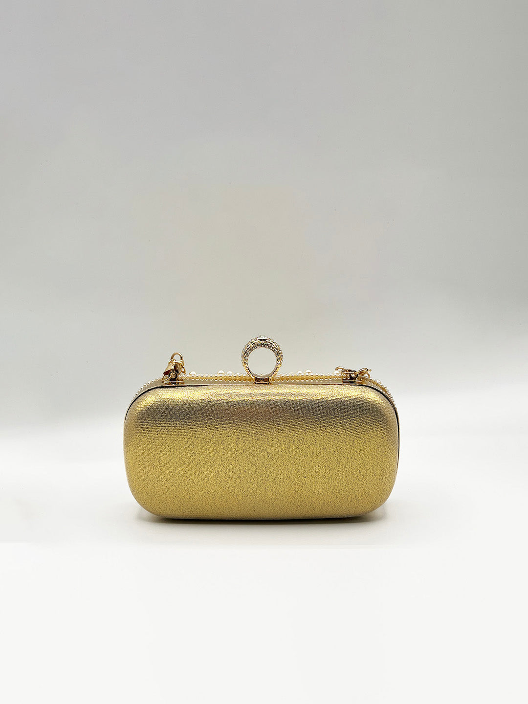 Oval Pearl Clutch Bag In Gold HB362724