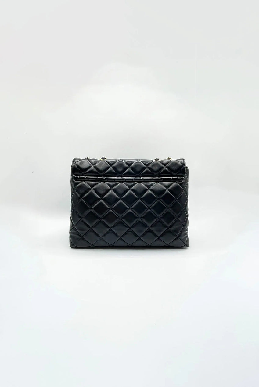 Luxury Quilted Shoulder Handbag With Chain Strap In Black HB364502
