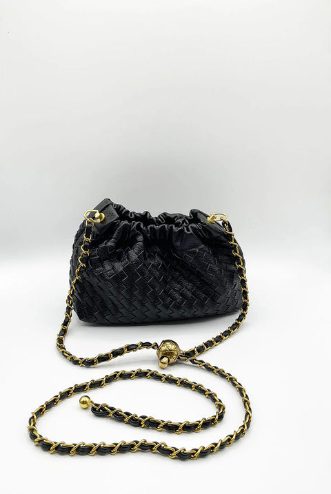Woven Crossbody Handbag In Black by SVNX