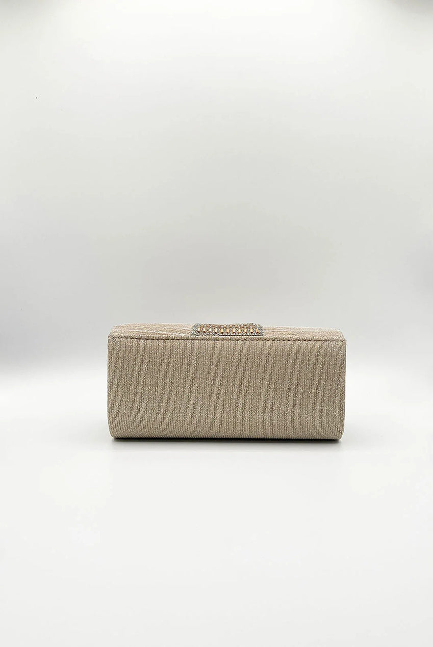 Rhinestone Glitter Clutch Bag In Gold HB364724