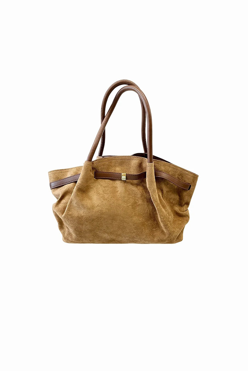 Vintage Soft Faux Suede Shoulder Bag In Brown HB365006