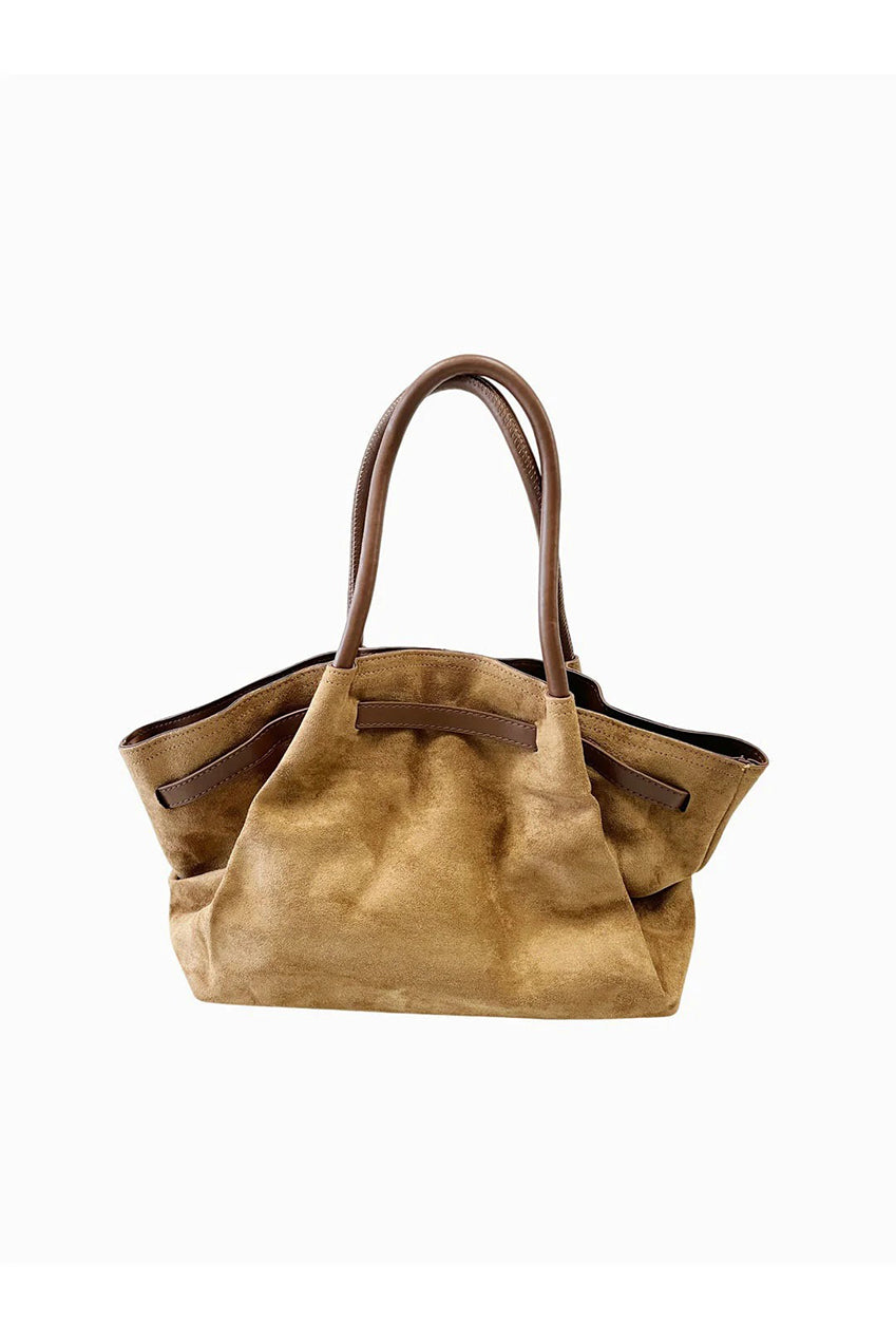 Vintage Soft Faux Suede Shoulder Bag In Brown HB365006