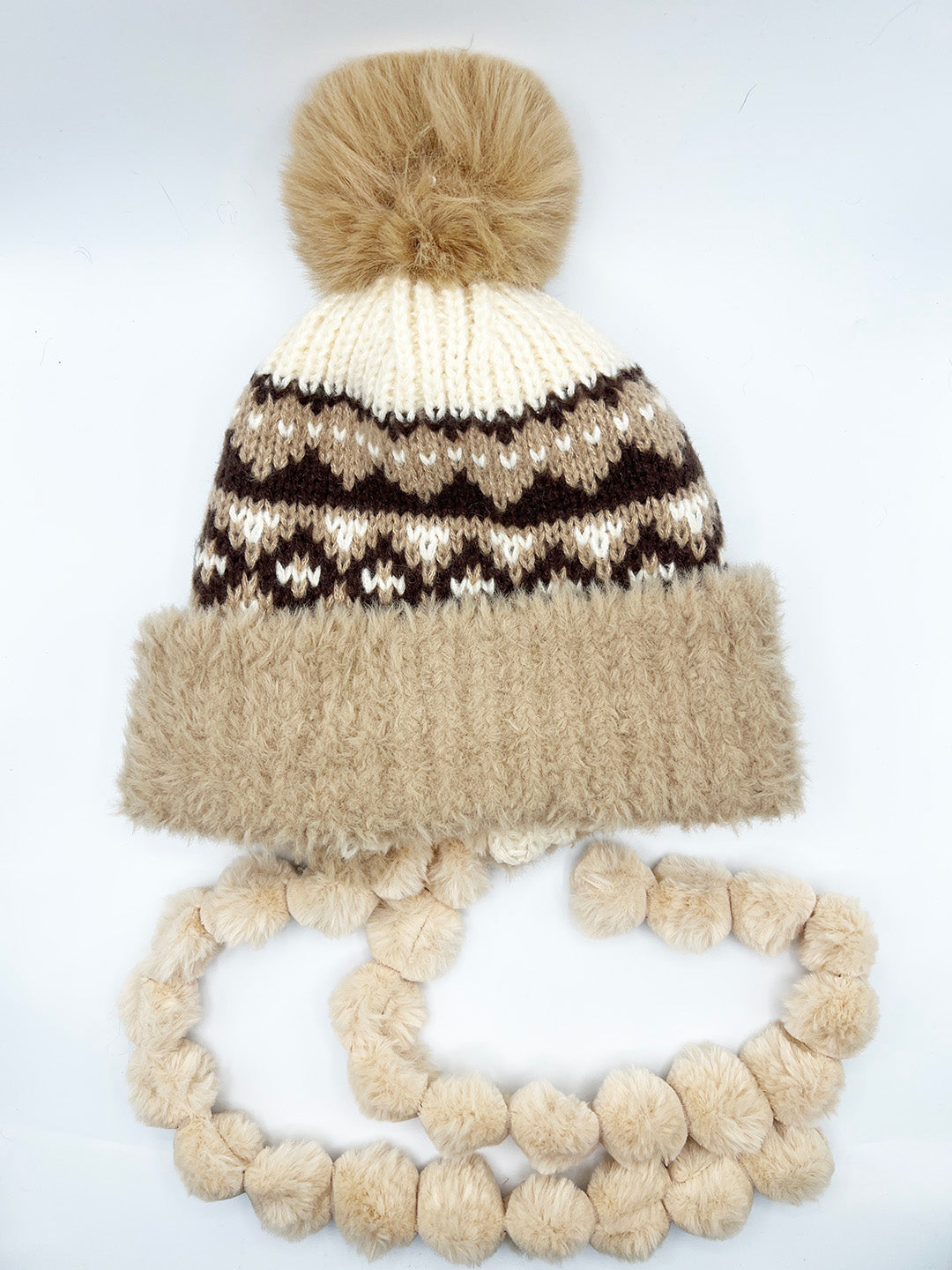 Chunky Beanie In Beige Multi HW331228