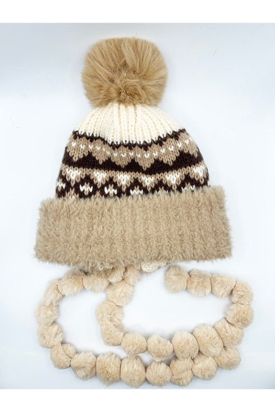 Beige - Chunky Beanie In Beige Multi by SVNX