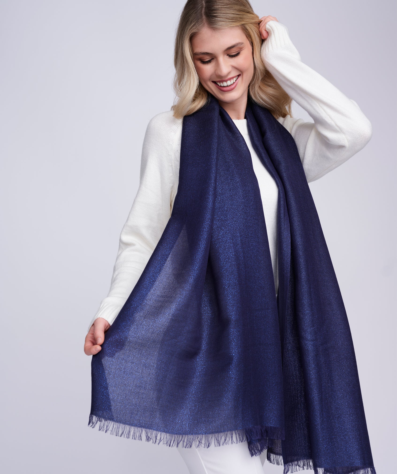 Hallie Scarf - Navy HAL001-BLU002
