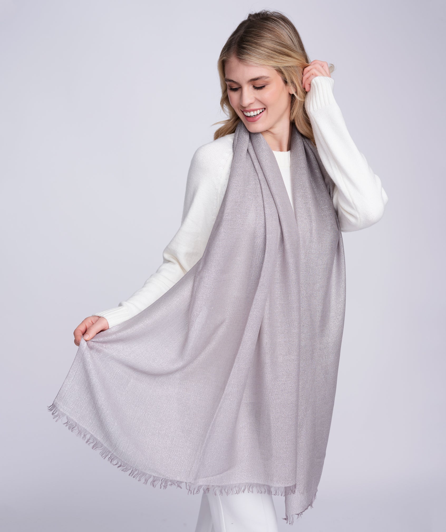 Hallie Scarf - Silver HAL001-MET002
