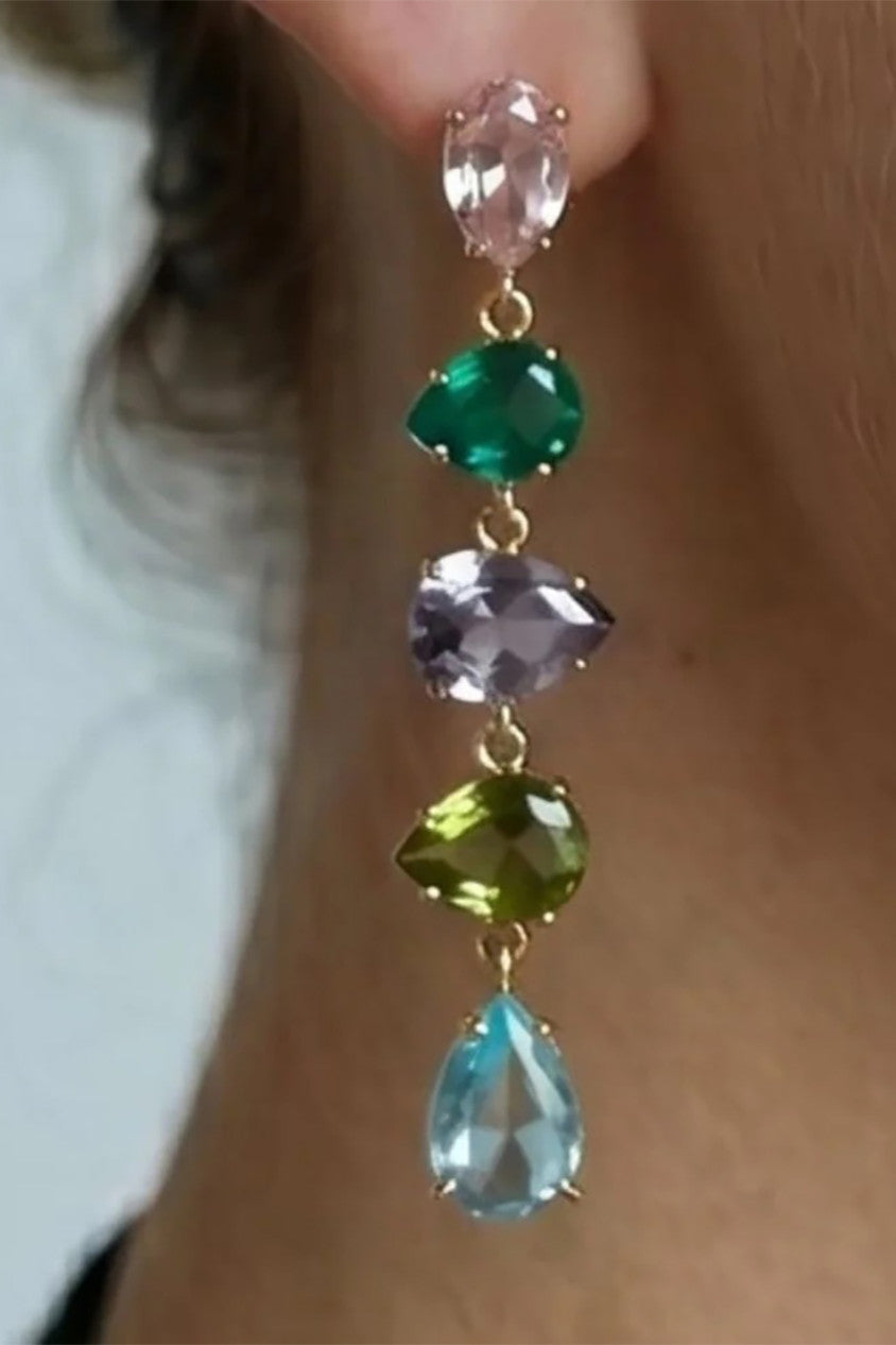 Hanabi Mixed Stone Drop Earrings US01-11854